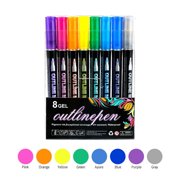 TopLLC Double Line Outline Markers Marker Pens For Highlighting Pens Painting Glitter Pens For Guest Book 8ml Outline Pen