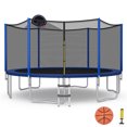 thumbnail image 1 of Gymax Filet de Sécurité pour Grand Trampoline Extérieur de 14 Pieds avec Basketball, 1 of 9