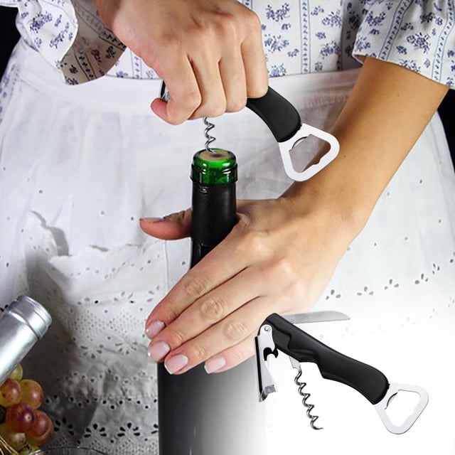Yhmxh Home and Kitchen,Kitchen Gadgets,Kitchen Organizers And Storage 3-in-1 Multifunctional Wine And Beer Opener Portable Corkscrew With Bottle Foil Cutter Bottle Opener