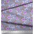 thumbnail image 3 of Soimoi Modal Satin Fabric Leaves & Buttercup Floral Decor Fabric Printed Yard 42 Inch Wide, 3 of 3