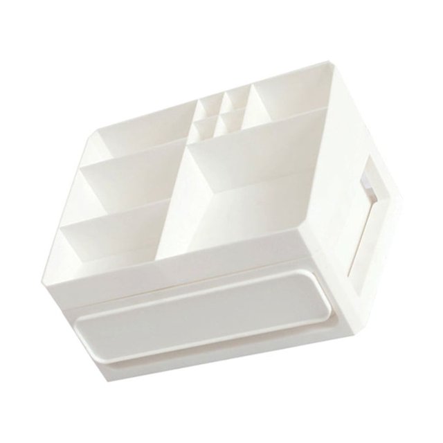 Ruiboury Detachable Case Box Makeup Storage Grid Jewelry Display Cosmetics Drawer Sundries Lipsticks Holder Office Cabinet White