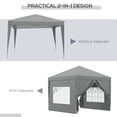 thumbnail image 4 of Outsunny 10'x10' Outdoor Pop Up Party Tent with Carrying Bag Light Grey, 4 of 10