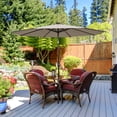 thumbnail image 1 of Costway 10' Solar LED Lighted Patio Market Umbrella Shade Tilt Adjustment Crank Tan, 1 of 8