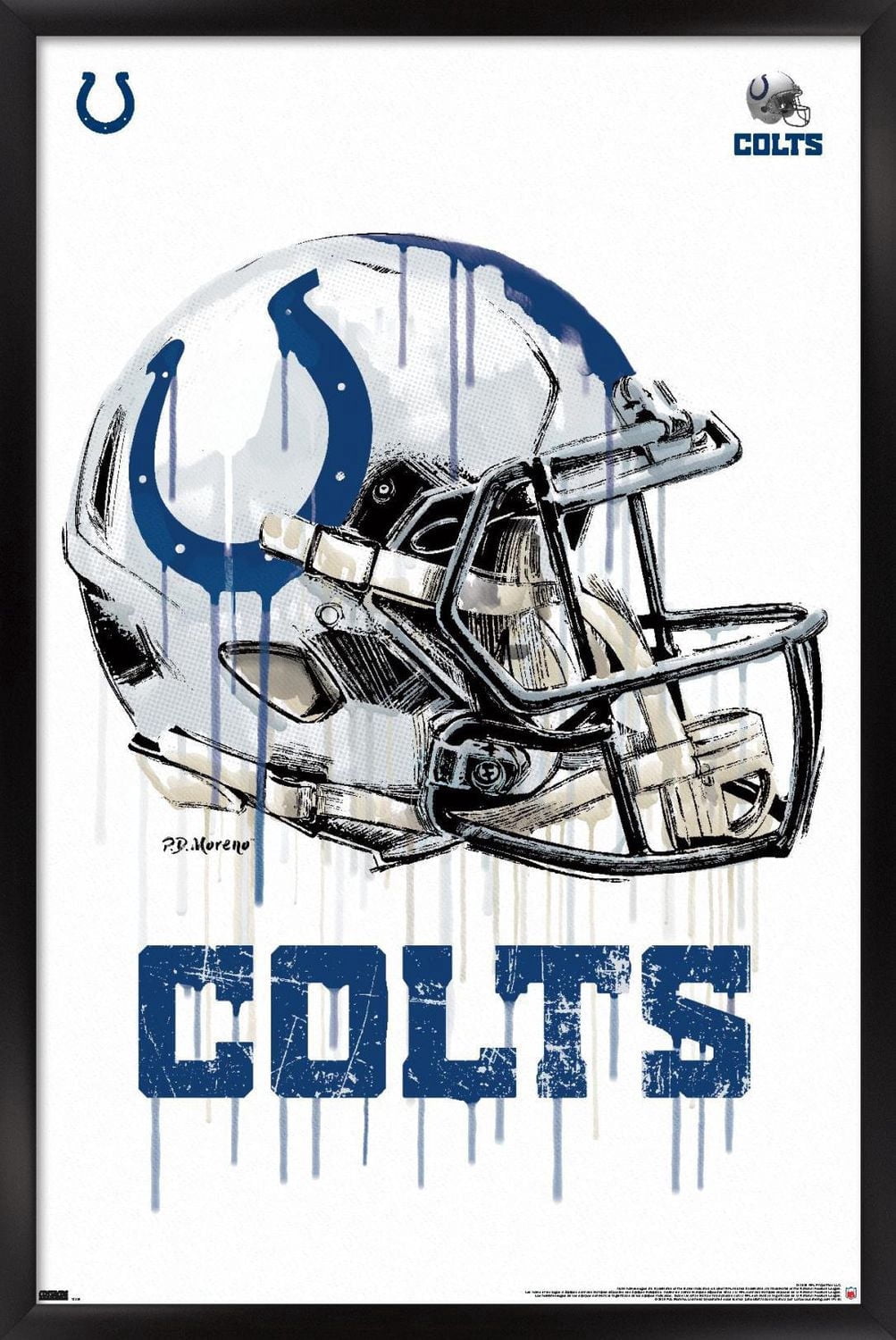 NFL Indianapolis Colts - Drip Helmet 20 Wall Poster, 22.375" x 34"
