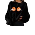 thumbnail image 1 of Chandails en Molleton Graphiques d'Halloween pour Femmes Coupe Ample Manches Longues Citrouille Chandail, 1 of 2