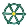 Kids Playground Steering Wheel, Swingset Steering Wheel Attachment, Pirate Ship Wheel for Kids Outdoor Playhouse, Treehouse or Swingset, 3 Colors - green