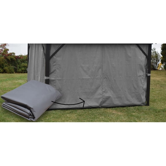 Rideau gris pour gazebo - 10 x 10