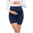 thumbnail image 2 of Maternity Shorts, Womens Solid Color High Waisted Belly Lifting Pocket Maternity Shorts, 2 of 5