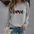 thumbnail image 2 of Hauts à Manches Longues pour Femmes Mode Pull Imprimé Amour Blouse Ample Hauts pour Femmes Manches Longues Mode pour Femmes, 2 of 3