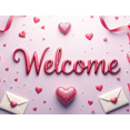 thumbnail image 4 of Welcome Decorative Banner with Roses and Hearts for Parties Events Celebrations Wedding Backdrop Party Decoration and Indoor Photography Background, 4 of 4