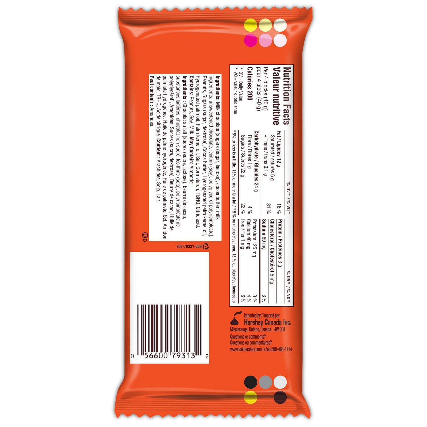 REESE'S Family Size Candy Bar, Great for sharing- Stock up now, 120g