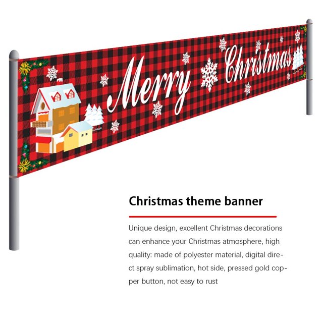 Christmas Streamer Hanging Background Ornament Polyester Decorative Banner, Polyester background ornament Polyester SDHF-GZ01