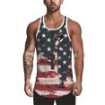 thumbnail image 1 of MAWCLOS Men's Tank Tops American Flag Print Summer Crew Neck Muscle Shirts Breathable Running Sleeveless Tee Style H 4XL, 1 of 2