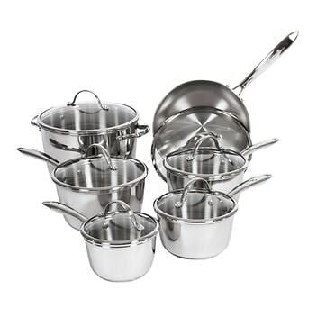 Lagostina Batterie de Cuisine en Acier Inoxydable 18/10, 12 Pcs