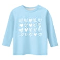 thumbnail image 4 of LUOGENLI T-Shirt pour Filles T-Shirt de la Saint-Valentin pour Filles Imprimé Mode Col Rond Fonctionnel Manches 3/4 T-Shirt Décontracté Top Maxi Chemises pour Filles Bleu Pâle 5-6 Ans, 4 of 4
