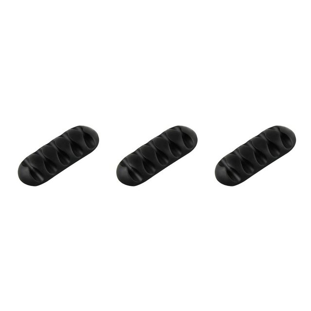 braveheart Silicone Cable Winder Desktop Management Clip Cable Holders Cable Organizer Good black 3Set