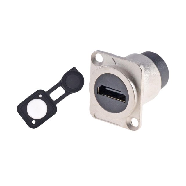 Miulika D Type Pass through Connector Female to Female with Cap Extension Shielded Portable 4K Adapter HD Display Coupler Module Silver