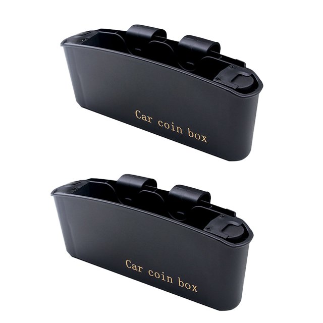 GOOHOCHY 2 cajas de almacenamiento para monedas de coche, para puerta de coche, para basura de coche.