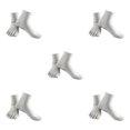 thumbnail image 1 of relayinert Soft Five Toe Socks Stretchable Cotton High Crew Socks Athletic Solid Socks Grey 5Set, 1 of 6