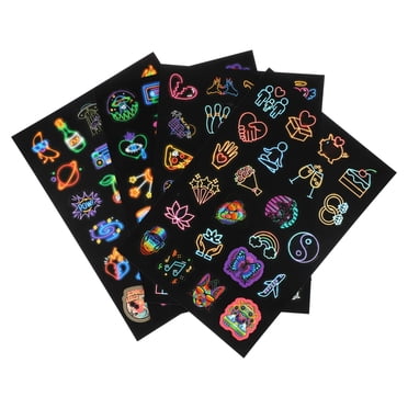 Unique Bargains 100pcs Neon Stickers Kit Graffiti Vinyl Stickers Neon Cute Mix and Match Stickers Assorted Color