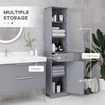 thumbnail image 4 of kleankin Slim Bathroom Storage Cabinet with Adjustable Shelves Drawer, 4 of 10