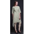 thumbnail image 2 of Bimba Kurti Asymétrique Blanche à Imprimé Floral en Blocs pour Femmes Robe d'Été Indienne Tunique Moyen, 2 of 6