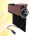 thumbnail image 1 of RENACLIPY Boîtier de Réception de Voiture Écologique Brun avec Doubles Ports USB et Rangement pour Plusieurs Appareils, 1 of 8