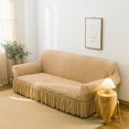 thumbnail image 3 of 2024 1 Piece Sofa Slipcover with Pleated Ruffled Skirt Washable High Stretch Durable Furniture Protector 3 Seater Pine Green, 3 of 13