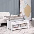 thumbnail image 2 of HOMCOM Lift Top Coffee Table with Hidden Storage and Open Shelves, 2 of 10