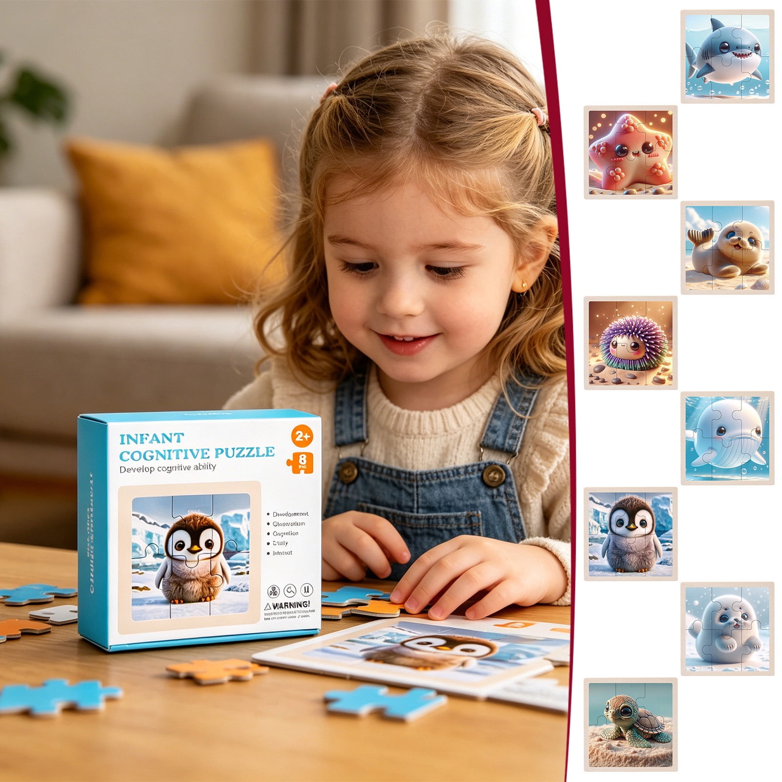 CEHVOM Puzzles Toys,Wooden Puzzle Set for Toddlers 1-5 Years Old Kids Early Learning Educational Toy for Boys Girls Preschool