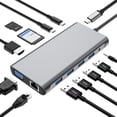 thumbnail image 1 of Usb C Docking Station 12 in 1 Type-c to USB Hub HDMIVGA Converters, 1 of 8