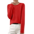 thumbnail image 2 of Timegard Womens Sweaters Crewneck Comfy Knit Pullover Fall Winter Casual Solid Color Long Sleeve Tops, 2 of 6
