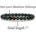 thumbnail image 2 of Bracelet Extensible Unisexe en Perles Rondes de 8 mm avec Pierre de Sang Verte Naturelle Héliotrope, 2 of 5