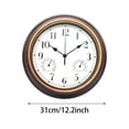 thumbnail image 2 of WIFKLSIIPG 12 Inch Outdoor Wall Clock Wall Clock with Temperature and Humidity Large Wall Clock Silent Wall Clock in Courtyard Garden Bathroom(Rose Gold), 2 of 5