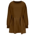 thumbnail image 3 of Pisexur Robe Chandail Surdimensionnée pour Femmes, Col Rond, Manches Longues, Patchwork, Robe d'Automne, Chandail à Enfiler, Hauts Amples et Fluides, Robe Chandail, Mini-Robe, 3 of 6