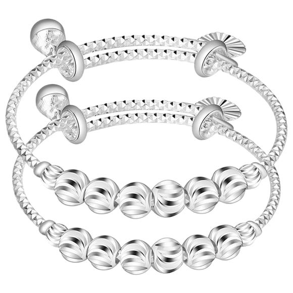 Miangastore 2pcs Adjustable Baby Bracelet for Infant Girls Cute Infant Bangle Baby Jewelry Toddler Bell Bracelet Infant Bracelet Baby Bangles for Kids Infant Jewelry for Girls
