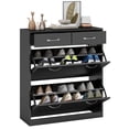 thumbnail image 1 of HOMCOM Armoire à Chaussures d'Entrée avec 2 Tiroirs Basculants pour 12 Paires de Chaussures, 1 of 10