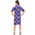 thumbnail image 4 of Bimba Chemise de Nuit à Col Rabattu Imprimé Floral Bleu Royal pour Femmes - 12, 4 of 6