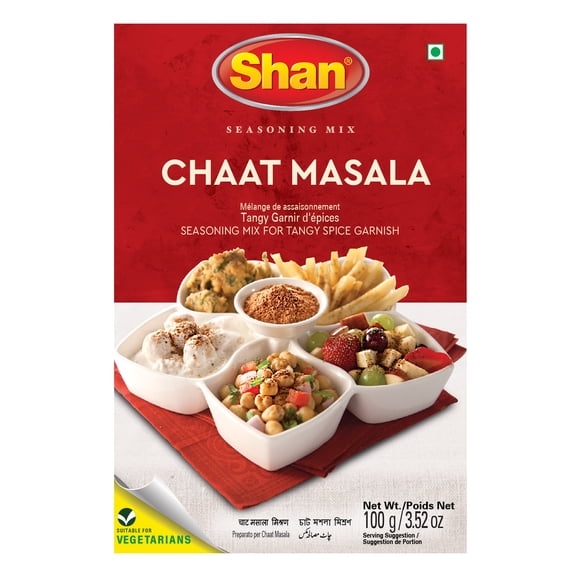 Shan Chaat Masala Powder (100g) - Tangy & Spicy Chaat Masala for Indian Snacks & Food – Essential Indian Spices for Fruits & Salads