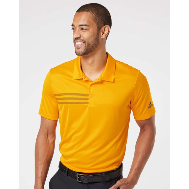 Adidas Polo à Poitrine 3 Bandes pour Hommes, P, Team Collegiate GoldBlack