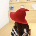 thumbnail image 2 of MesaSe Women Witch Hat Foldable Sharp Pointed Wool Felt Cap Warm Autumn Winter Cap, 2 of 3