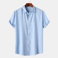 thumbnail image 1 of SDNall Chemise Décontractée pour Homme Unie à Col Rabattu à Manches Courtes avec Fermeture à Boutons Blouse Hawaïenne, 1 of 1
