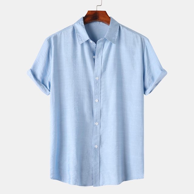 SDNall Chemise Décontractée pour Homme Unie à Col Rabattu à Manches Courtes avec Fermeture à Boutons Blouse Hawaïenne