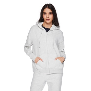 Haut à capuchon zippé en molleton surdimensionné No Boundaries pour femmes