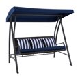 thumbnail image 4 of Flora 3-Seat Patio Swing with Canopy and Striped Accent Pillows, 4 of 9