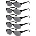 thumbnail image 1 of ORUYROP 5 Pack Reading Sunglasses for Men Grey Tinted Lens Readers +2.00, 1 of 6