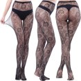 thumbnail image 2 of Penkiiy Bas Résille pour Femmes Pantalons pour Femmes Leggings Aguichant en Maille Transparente Grande Taille Bas Résille Résille Collants Gris, 2 of 3