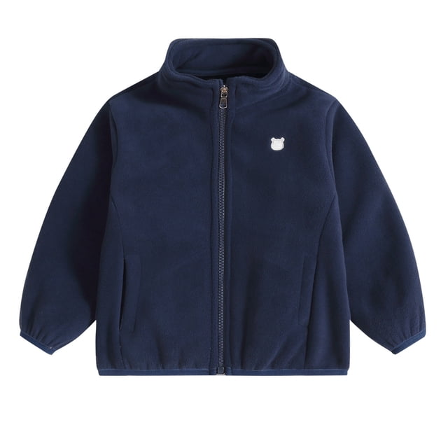 MIASHUI Manteau Léger Chaud à Fermeture Éclair pour Tout-Petits Garçons Filles, Bleu Marine, 6-7 Ans