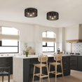 thumbnail image 2 of Rattan Ceiling Light Fixture, 3-Light Bohemian Mo, 2 of 9