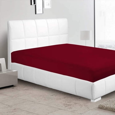 Flat Sheets Pack of 6 Red Solid 100% Cotton Top Sheets for Hotel, Hospitals, Massage Use 450TC (Full, Red)